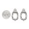 Crowned Filigree Pewter Plated Brass Cameo Frames for 13x18mm - Set of Two - XXX - P-F19